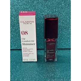 Clarins Lip Comfort Oil Shimmer .2oz BURGUNDY WINE 08