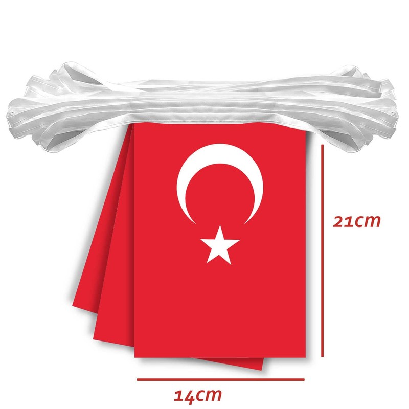 30 PCS Turkey Flag, 33 FT Turkish National Bunting,DecorGarden With