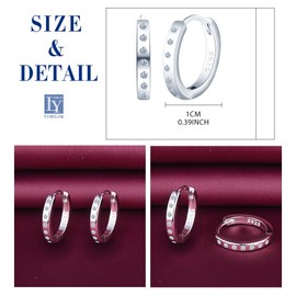 Yumilok Minimalist Earrings Women's Cubic Zirconia Hoop Earrings 925 Silver for Women Mum, Sterling Silver