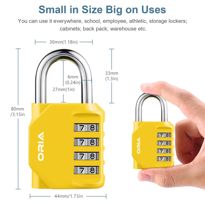 Upgraded Version Combination Lock, [2 Packs] 4 Digit Re-settable Security