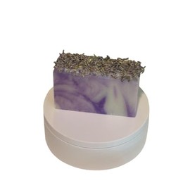 Handcrafted Lavender Swirl Body Soap, Herb Infused