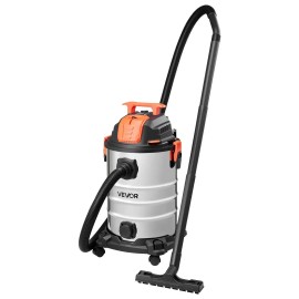 Vevor 8 Gallon Wet Dry Shop Vac 6 Peak HP 900W Input Power 1.25in X 7ft Hose One-Button Self-Cleaning Dual-Filter 6 Wet Drymaterial: Metal, size: 1.25in X 7ft Hose