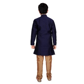 Pro-Ethic Style Developer Conjuntos de ropa india para niños, ropa tradicional de seda Kurta para niños, paquete de 1 (S-129), Azul oscuro, 10-11 Años