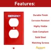(5 Pack) Emergency Red Outlet Covers, Duplex Receptacle Switch Wall