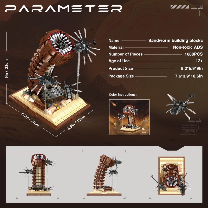 BuicraHub Sandworm Building Blocks Set for Boy 8-12, Comes with