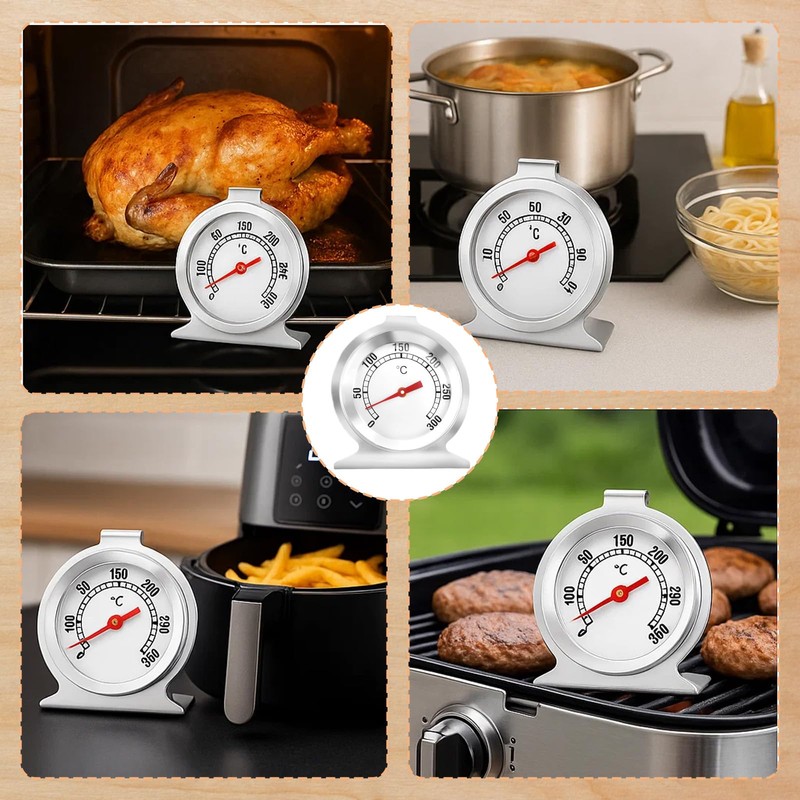 Oven Thermometer, Oven Thermometer Stainless Steel with Large Dial for