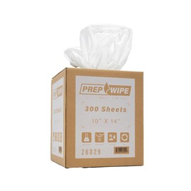 Prep Wipe white Lint Free Cleaning Towels Pack of 300 Sheets, 10" x 14" - Multi-purpose, Reusable, Perforated, Industrial Grade Perforated Sheets (White, Pack of 1)