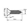 4.8mm x 80mm Phillips Countersunk Self Tapping Screws A2 Stainless