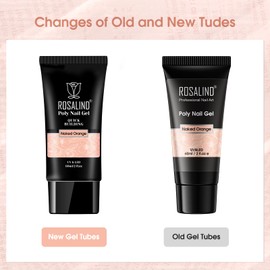 ROSALIND 2 oz Nude Poly Nail Gel, Fall Poly Extension Orange Gel Poly Builder Nude Nail Quick Building Acrylic NailsThickening Nail Art Design Natural