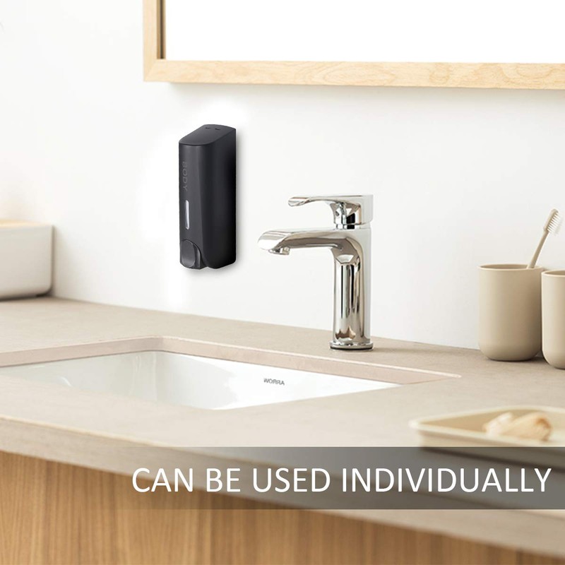 AUMIO Chamber Shower Soap Dispenser Trio Wall Mounted Shampoo and