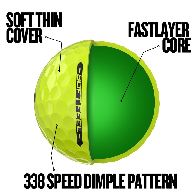 Srixon SOFT FEEL_14 Ultra-soft and long distance golf balls| Stable