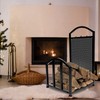 HECASA Firewood Rack with Fireplace Tools Set Indoor Fireplace Wood