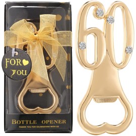 Paquete de 36 abridores de botellas para regalos de fiesta, aniversarios de boda, recuerdos, regalos, decoración de mesa con caja de regalo individual para invitados