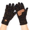 C.C Women Solid Ribbed Glove with Smart Tips (G-20)(G-33) (Black-Confetti)