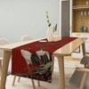 Chinoiserie Crane Table Runner, Asian Japanese Crane Pine Tree Branchs