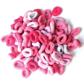 100 Super Soft Hair Ponios, Girls Hair Accessories, Ponytail Holders, Pig Tails, Fine Hair Accessories with storage bag (Pink Mixed)