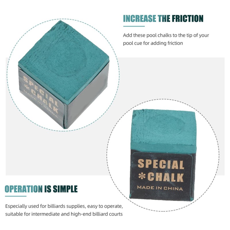 Kichvoe 12pcs Pool Cue Chalk, Deep Green, 2.5cm, Set of