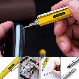 GOOMAND Multi-functional Ballpoint Pen Stylus Pen with Screwdriver Leveler Ruler Multi-Tool Pen Replacement Refill with 20 Pens
