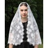 Mantveil White Spanish Style Floral Lace Mantilla Chapel Veils Classic