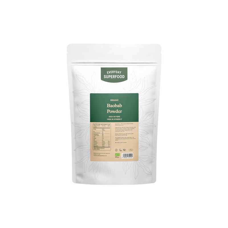 Everyday Superfood Organic Baobab Powder 190g, High Vitamin C, Perfect