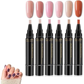 Set profesional de rotuladores para uñas – 6 colores por set, rotuladores de gel de colores para decorar las uñas tú misma, rotuladores de esmalte de uñas fáciles de usar para mujeres y niñas (B)