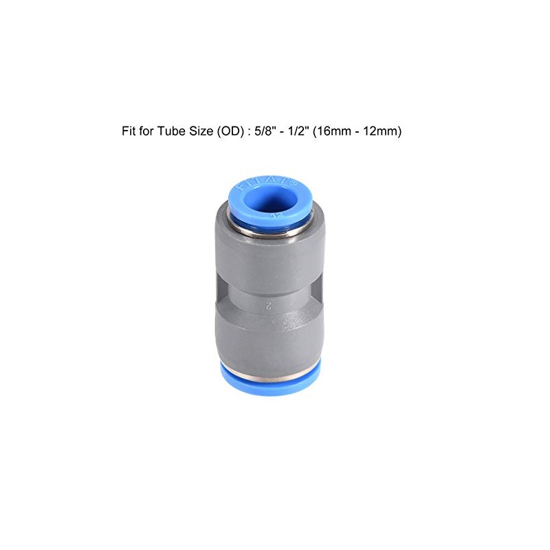 sourcing map Straight Push to Connector Reducer Fitting 16mm to