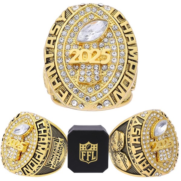 2025 Fantasy Football Championship Ring And Case Fantasy Football Trophy