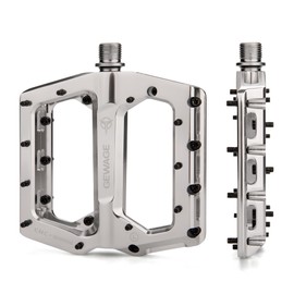 Bike Pedals 9/16" CNC Aluminum – Wide Platform Flat Pedals with Anti-Slip Pins & Sealed Bearings, Lightweight MTB Pedals for Road, BMX & Gravel