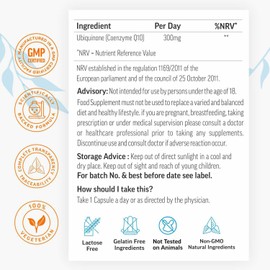 Bionutrica Coenzyme Q10 300mg- Support Energy Production | coq10 High Potency Naturally Fermented Ubiquinone High Absorption | CoQ10 Powerful Antioxidant | No Synthetic Additives | GMP Certified | 90 Capsules