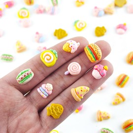 100 Pieces Tiny Food for Dollhouse Miniatures Resin Things for Crafts Mini Food for Dollhouse Mini Kitchen Micro Landscaping Decoration