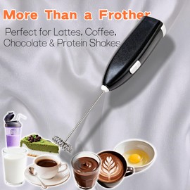 3-Pack Milk Frother, Powerful Handheld Drink Mixer with Stainless Steel Whisk, Battery Operated Frother Wand for Coffee