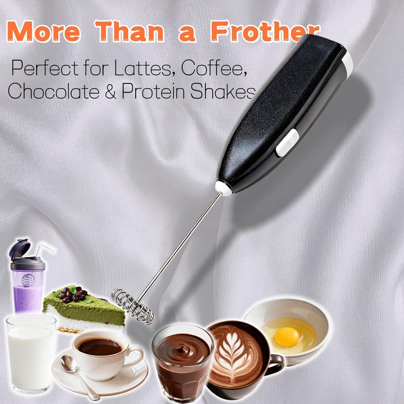 3-Pack Milk Frother, Powerful Handheld Drink Mixer with Stainless Steel