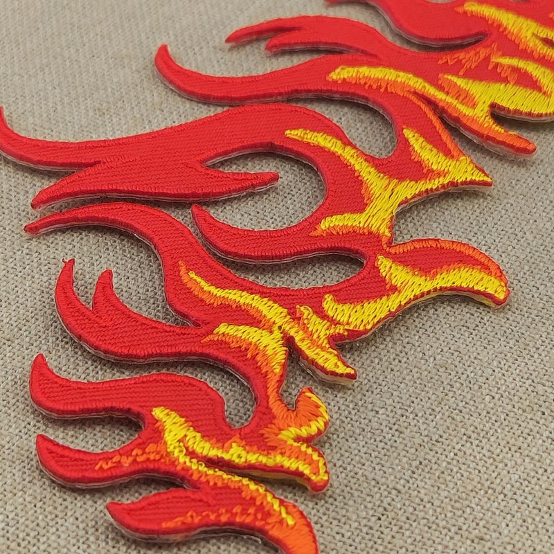 Fire Flames Patch for Iron-On or Sew On Iron-On Patch