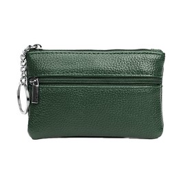 Coin Small Change Bag Card Wallet Pouch Zip Up Women with Key Ring Leather Mini Purse Holder Organizer for Men Women - Fashionable and Functional
