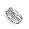 Oxidized Stacked Bar Knot Wide Wedding Ring New 925 Sterling