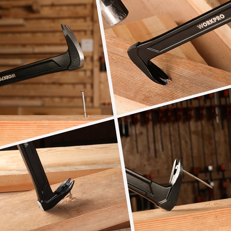 WORKPRO 13" Nail Puller, Cats Paw Pry Bar, Nail Remover