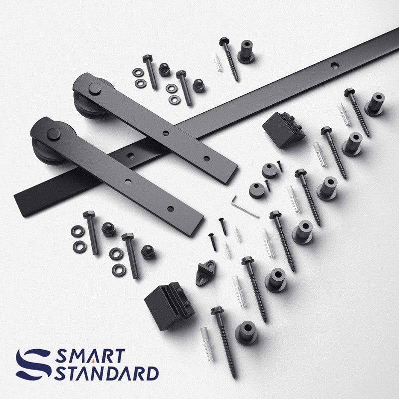 SMARTSTANDARD 9ft Barn Door Hardware kit, Barn Door Track, Sliding