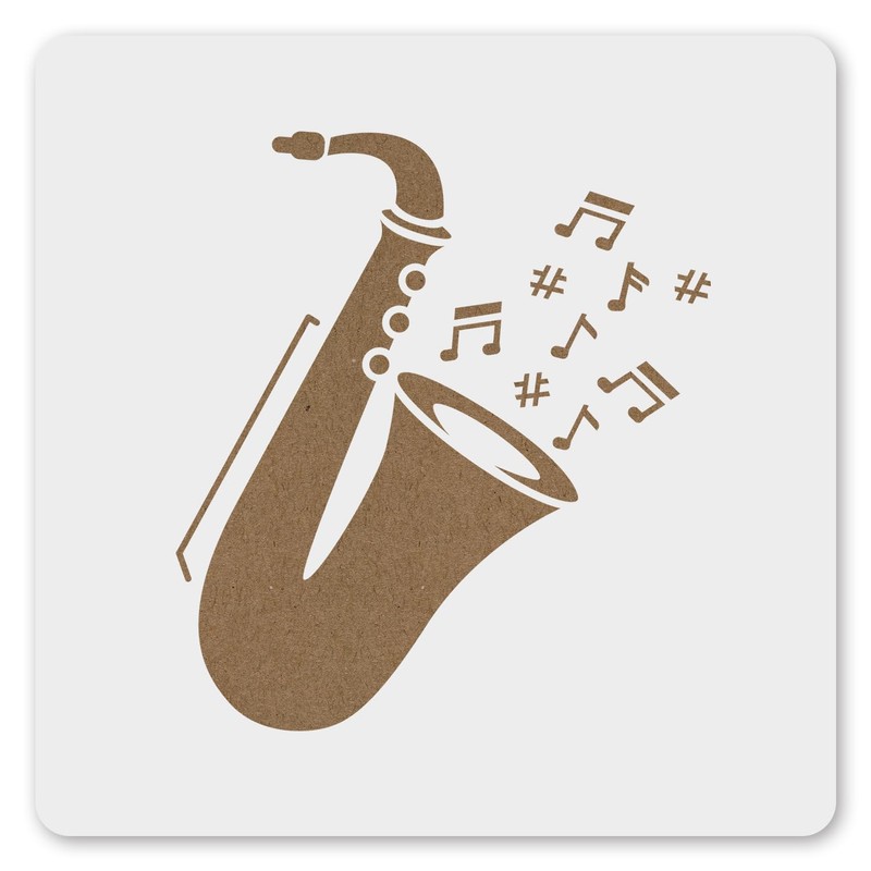MAGJUCHE Saxophone Stencil 6 Inches, Reusable Musical Instrument Stencil for