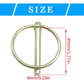 CEEYSEE 5pcs Folding Cotter Pins 6mm x 45mm Folding Pin Folding Pins for Trailers, Trucks, Tractors, Dumppers, Farm, Lawn Mower (O6mm x 45mm)