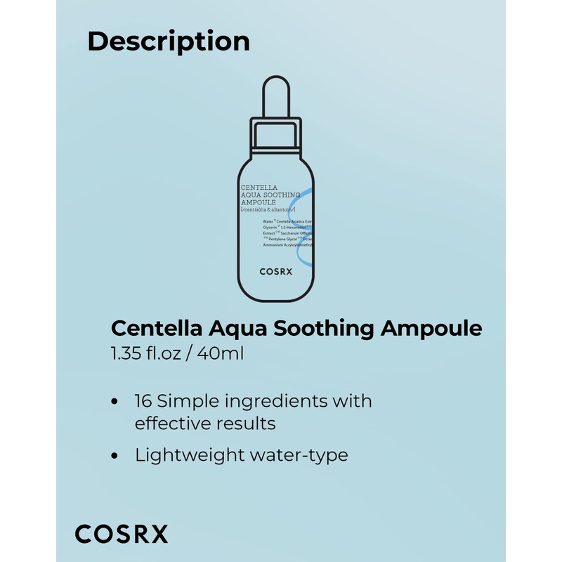 COSRX Hydrium Centella Aqua Soothing Ampoule 40 ml/1.75 fl.oz.