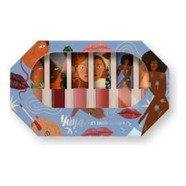 Set De 6 Labiales Velvet Yuya Larga Duración - Edición Limitada Multicolor VICKY,SOCO, AURORA, TEO, NERITA, NOSTALGIA caja azul