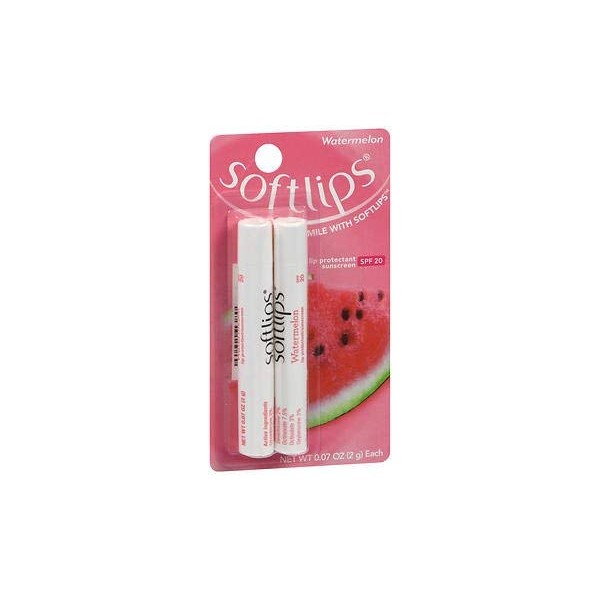 Softlips Lip Protectant/Sunscreen SPF 20 Watermelon - 2 ct