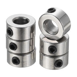 sourcing map 6pcs 5mm Shaft Lock Collar T5 Lead Screw Lock Ring, Stainless Steel Set Screw Collars