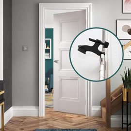 6Packs Metal Door Hinge Stopper - Adjustable Heavy Duty Door Stopper (Black)