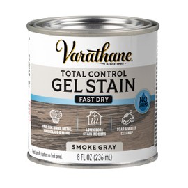 Varathane Total Control Gel Stain | Low Odor Water-Based Formula | Thick Gel Formula for Vertical Surfaces | Ideal for Wood, Metal & Fiberglass | Half Pint | Smoke Gray