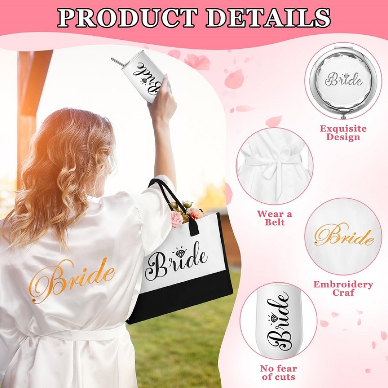 JaGely 9 Pcs Bride Gifts Set Bride Shower Bachelorette Gifts