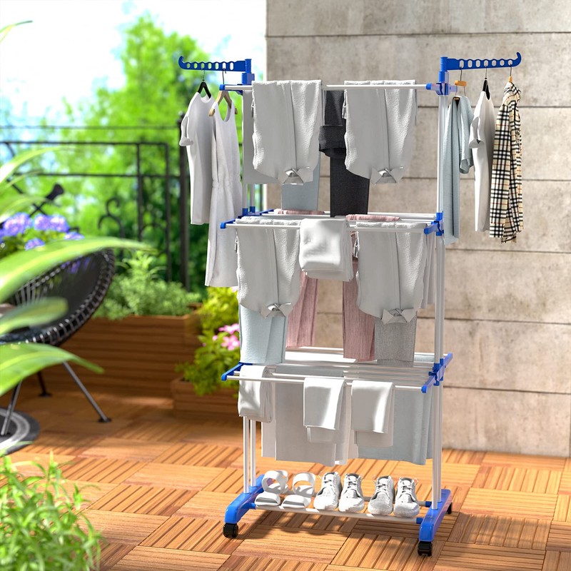 Large Clothes Drying Rack, 4-Tier Clothes Drying Rack with 67H