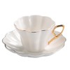 FUENYEJIA 180ML Coffee Cup and Saucer Set, English Style, Ceramic,
