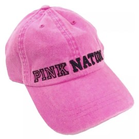 Victoria's Secret Pink NWT VICTORIA'S SECRET PINK NATION CAP HAT O/S BASEBALL BRIGHT PINK ADJUSTABLE