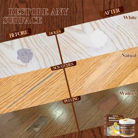 35oz Wood Filler, Natual Wood Putty, Wadities Paintable Stainable Wood Repair Putty, Wood Furniture Repair Kit, Quickly Repair Broken and Defective Wooden Furniture (Natual)